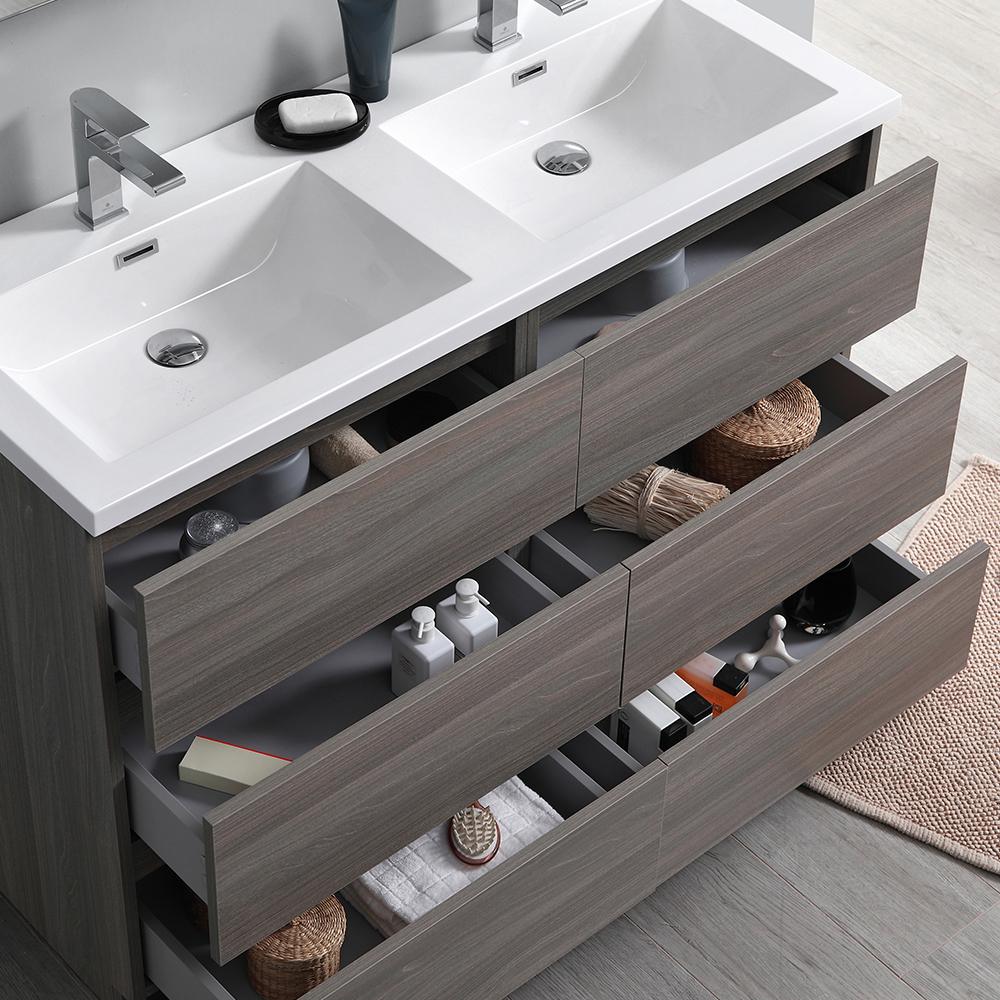 Fresca Lazzaro 48" Free Standing Double Sink Modern Bathroom Vanity w/ Medicine Cabinet Vanity Fresca 