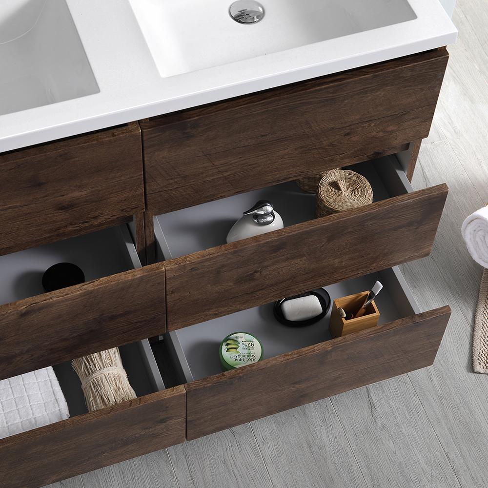 Fresca Lazzaro 48" Free Standing Double Sink Modern Bathroom Vanity w/ Medicine Cabinet Vanity Fresca 