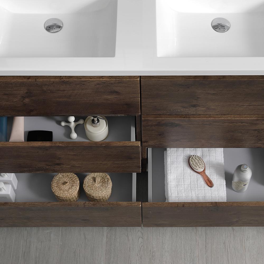 Fresca Lazzaro 48" Free Standing Double Sink Modern Bathroom Vanity w/ Medicine Cabinet Vanity Fresca 