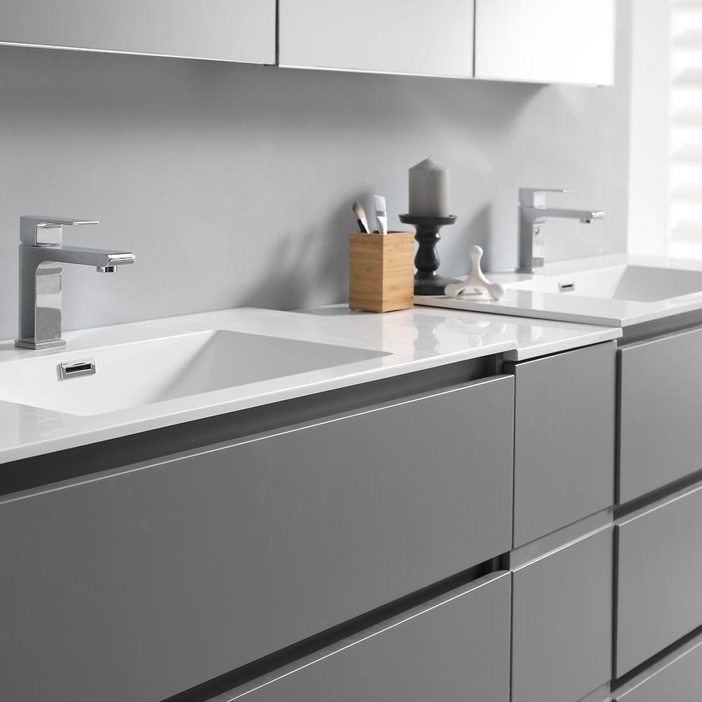 Fresca Lazzaro 72" Free Standing Double Sink Modern Bathroom Vanity w/ Medicine Cabinet Vanity Fresca 