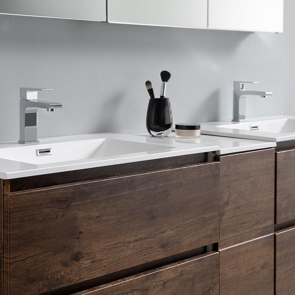 Fresca Lazzaro 72" Free Standing Double Sink Modern Bathroom Vanity w/ Medicine Cabinet Vanity Fresca 