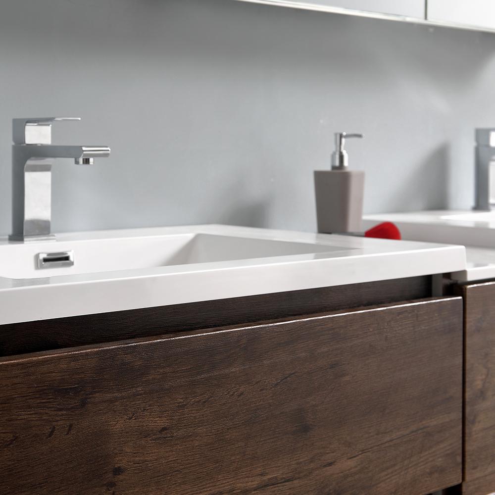Fresca Lazzaro 72" Free Standing Double Sink Modern Bathroom Vanity w/ Medicine Cabinet Vanity Fresca 