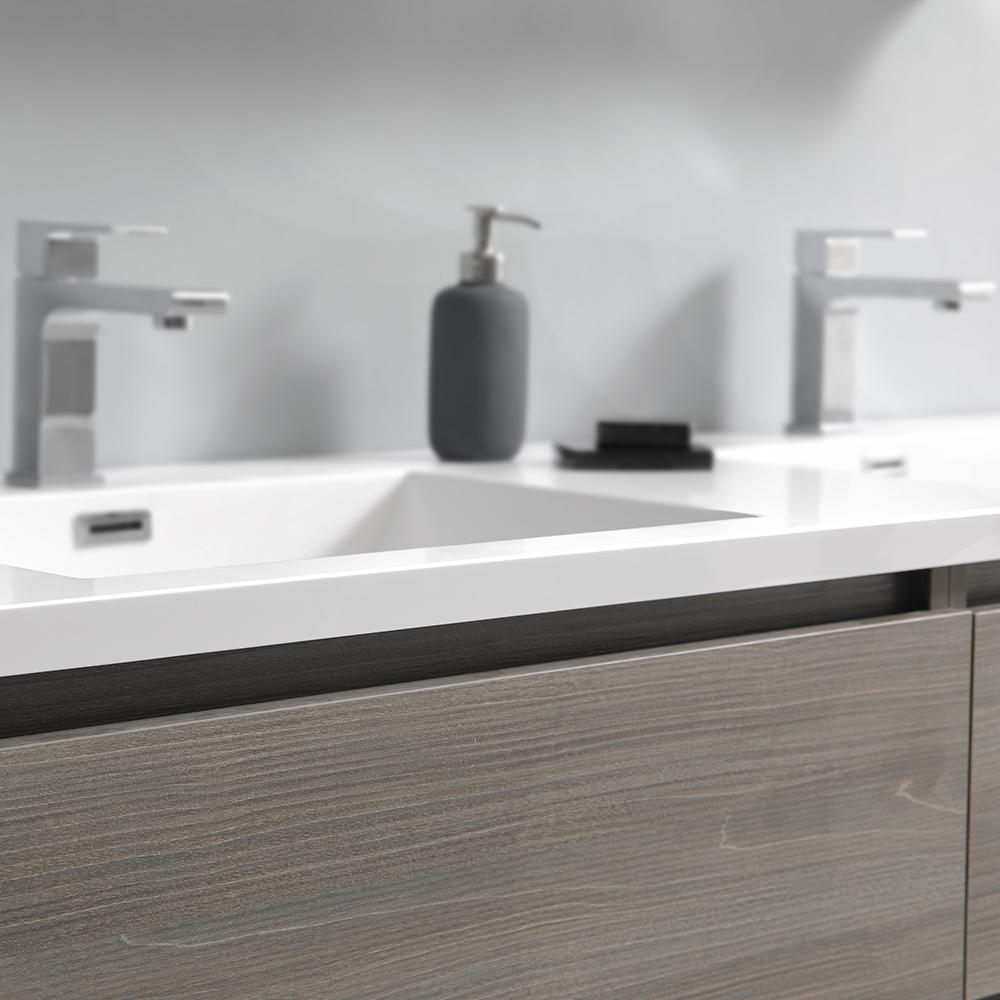Fresca Lazzaro 60" Free Standing Double Sink Modern Bathroom Vanity w/ Medicine Cabinet Vanity Fresca 