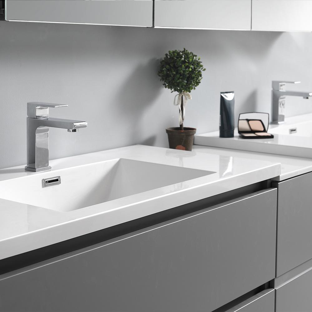 Fresca Lazzaro 84" Free Standing Double Sink Modern Bathroom Vanity w/ Medicine Cabinet Vanity Fresca 