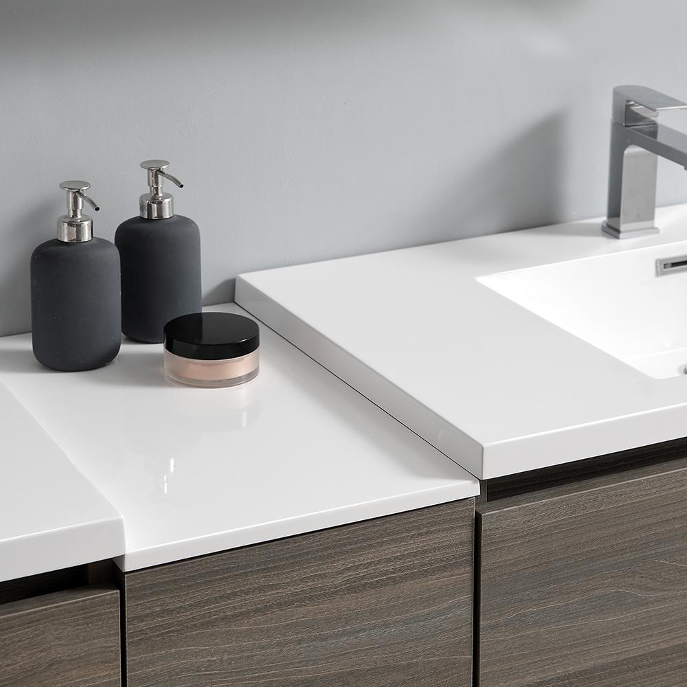 Fresca Lazzaro 84" Free Standing Double Sink Modern Bathroom Vanity w/ Medicine Cabinet Vanity Fresca 