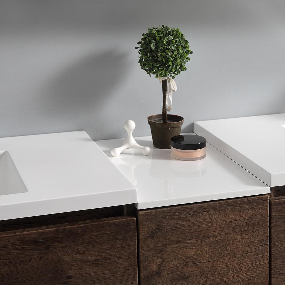Fresca Lazzaro 84" Free Standing Double Sink Modern Bathroom Vanity w/ Medicine Cabinet Vanity Fresca 