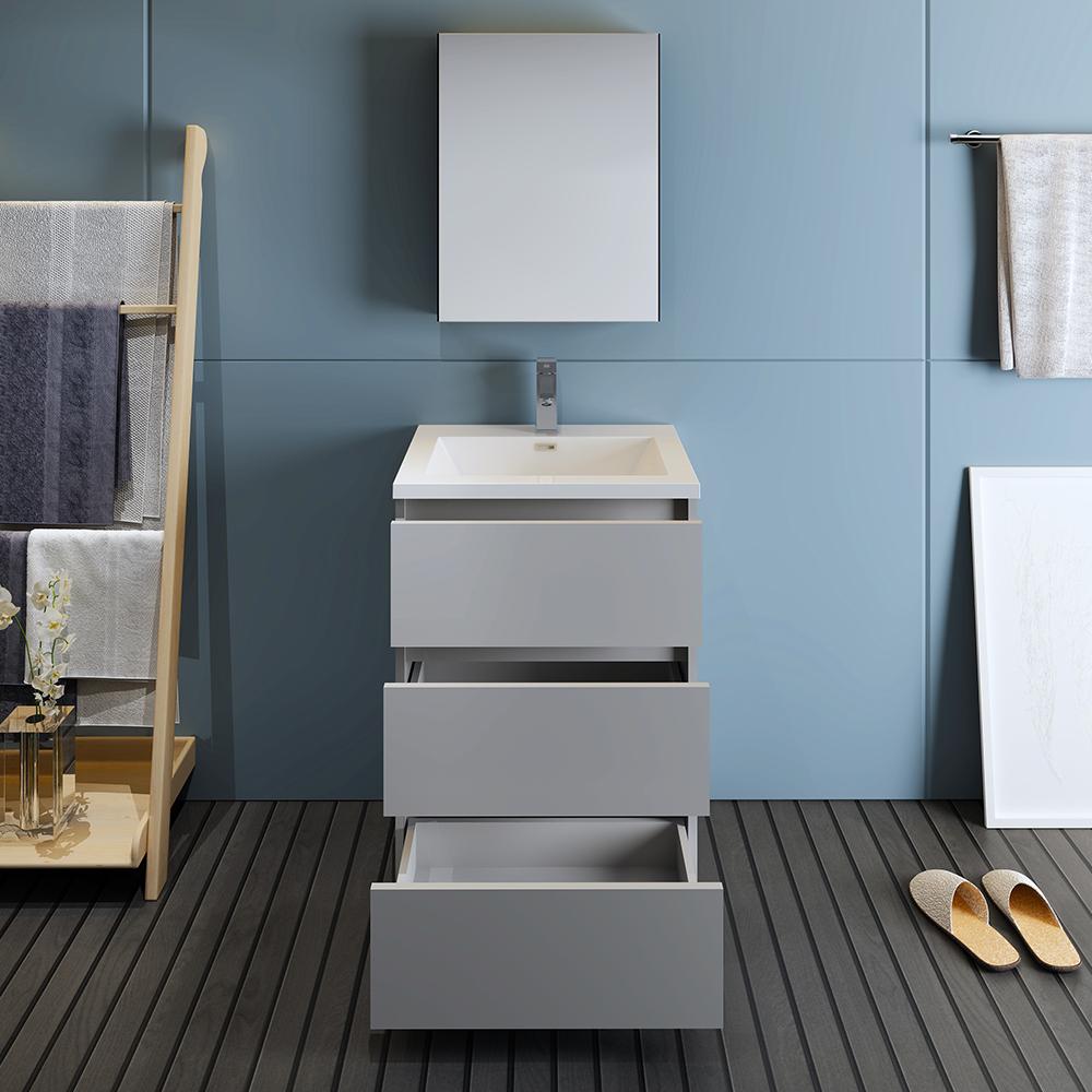 Fresca Lazzaro 24" Free Standing Modern Bathroom Vanity w/ Medicine Cabinet Vanity Fresca 