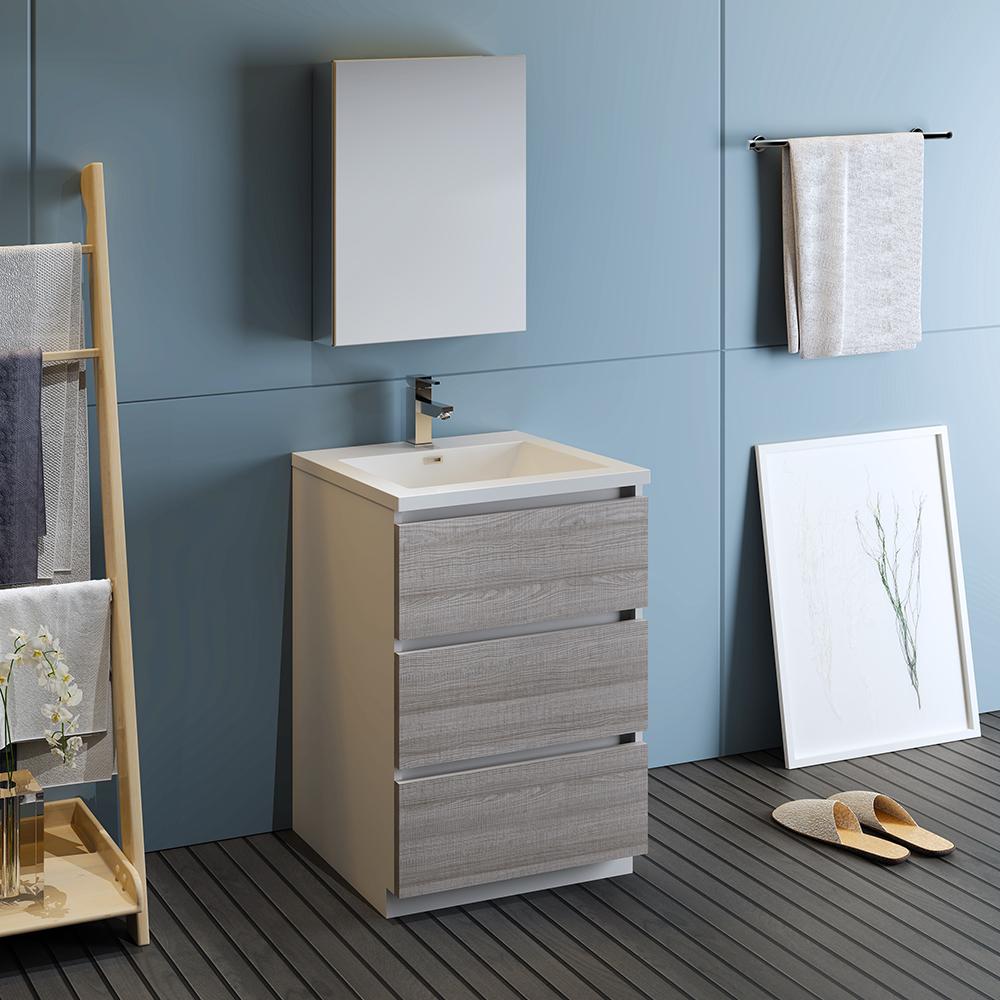 Fresca Lazzaro 24" Free Standing Modern Bathroom Vanity w/ Medicine Cabinet Vanity Fresca 