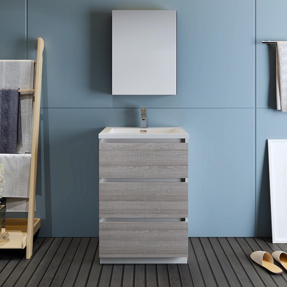 Fresca Lazzaro 24" Free Standing Modern Bathroom Vanity w/ Medicine Cabinet Vanity Fresca 