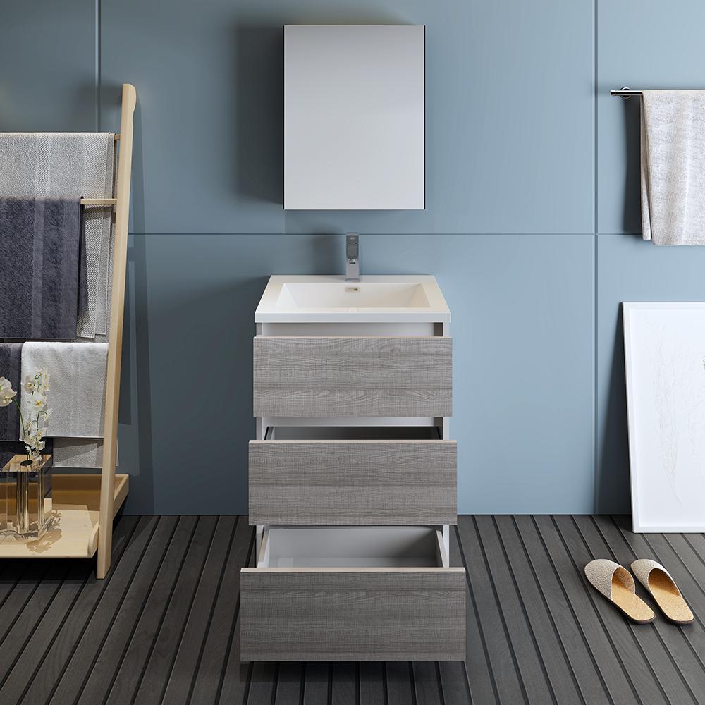 Fresca Lazzaro 24" Free Standing Modern Bathroom Vanity w/ Medicine Cabinet Vanity Fresca 