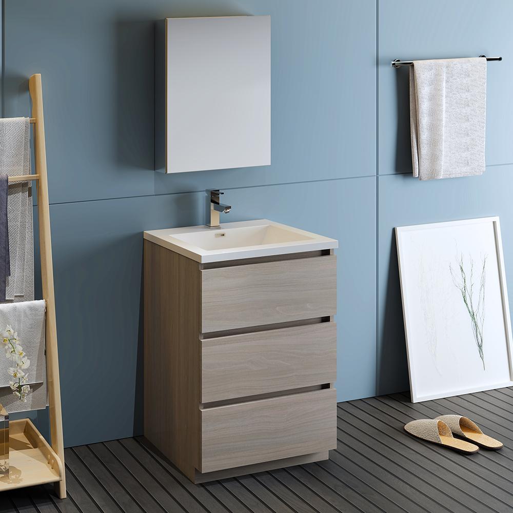 Fresca Lazzaro 24" Free Standing Modern Bathroom Vanity w/ Medicine Cabinet Vanity Fresca 