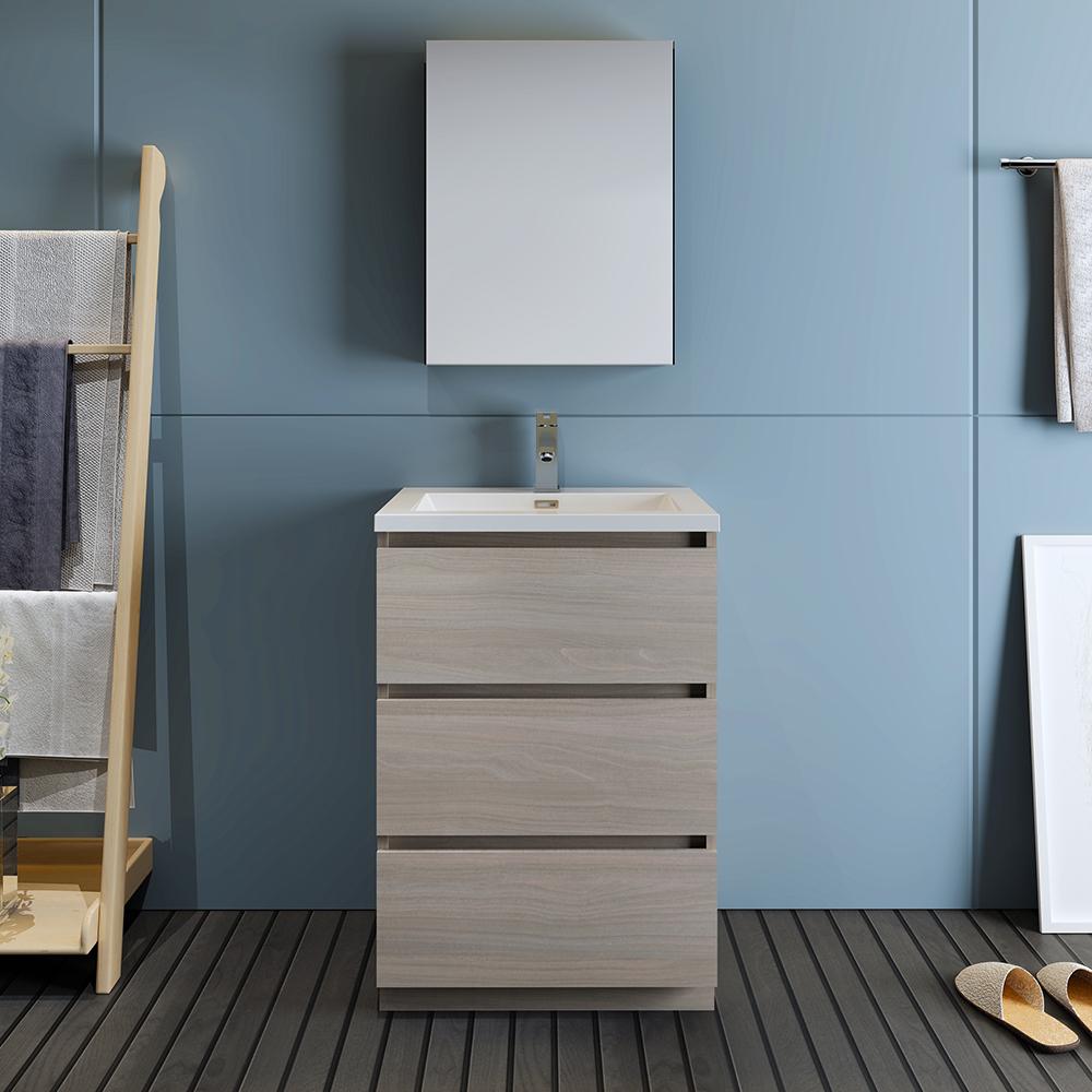 Fresca Lazzaro 24" Free Standing Modern Bathroom Vanity w/ Medicine Cabinet Vanity Fresca 