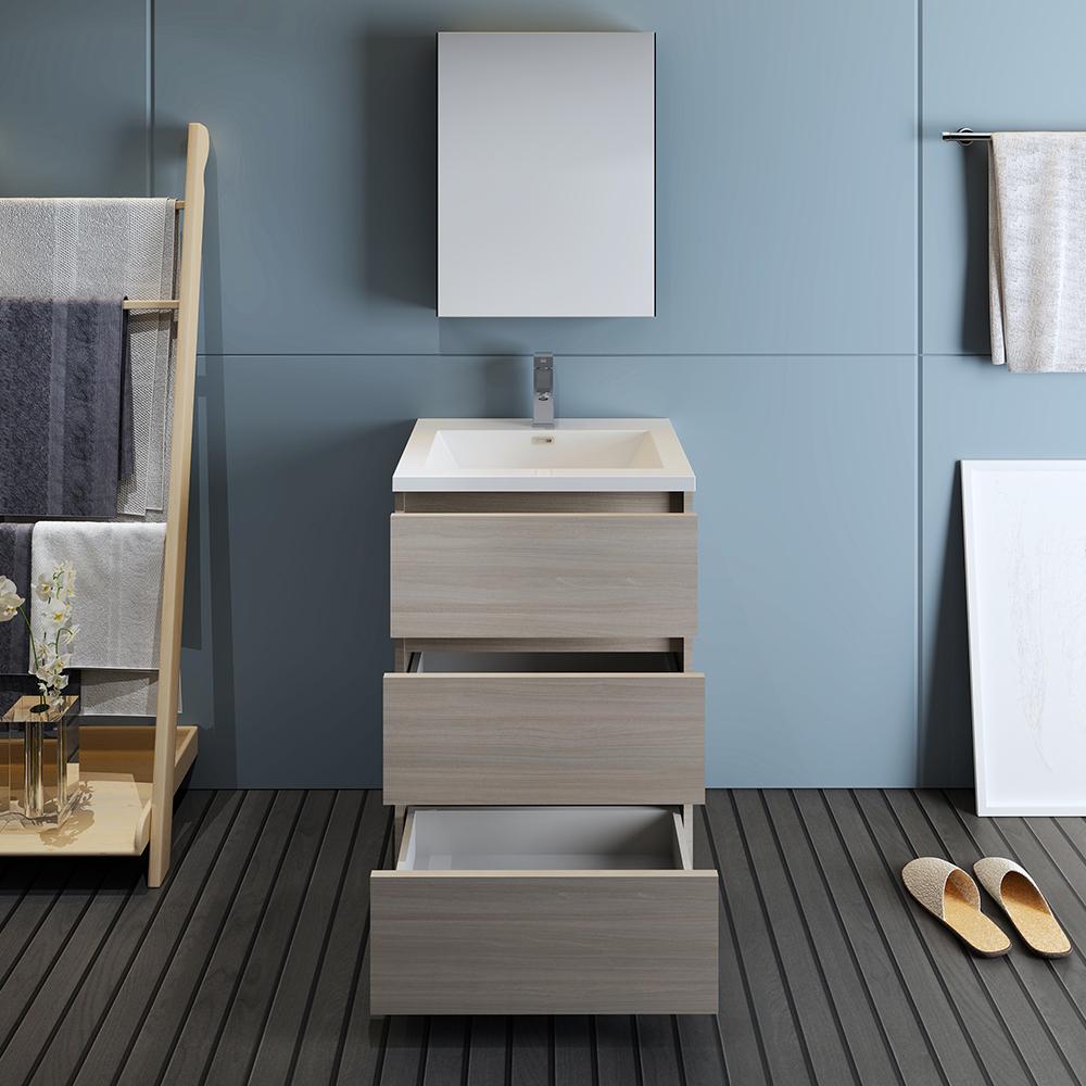 Fresca Lazzaro 24" Free Standing Modern Bathroom Vanity w/ Medicine Cabinet Vanity Fresca 