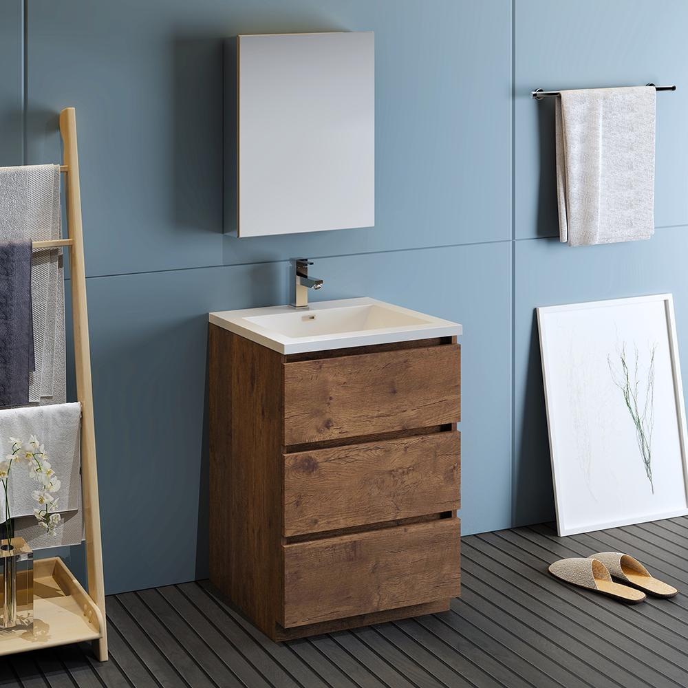 Fresca Lazzaro 24" Free Standing Modern Bathroom Vanity w/ Medicine Cabinet Vanity Fresca 