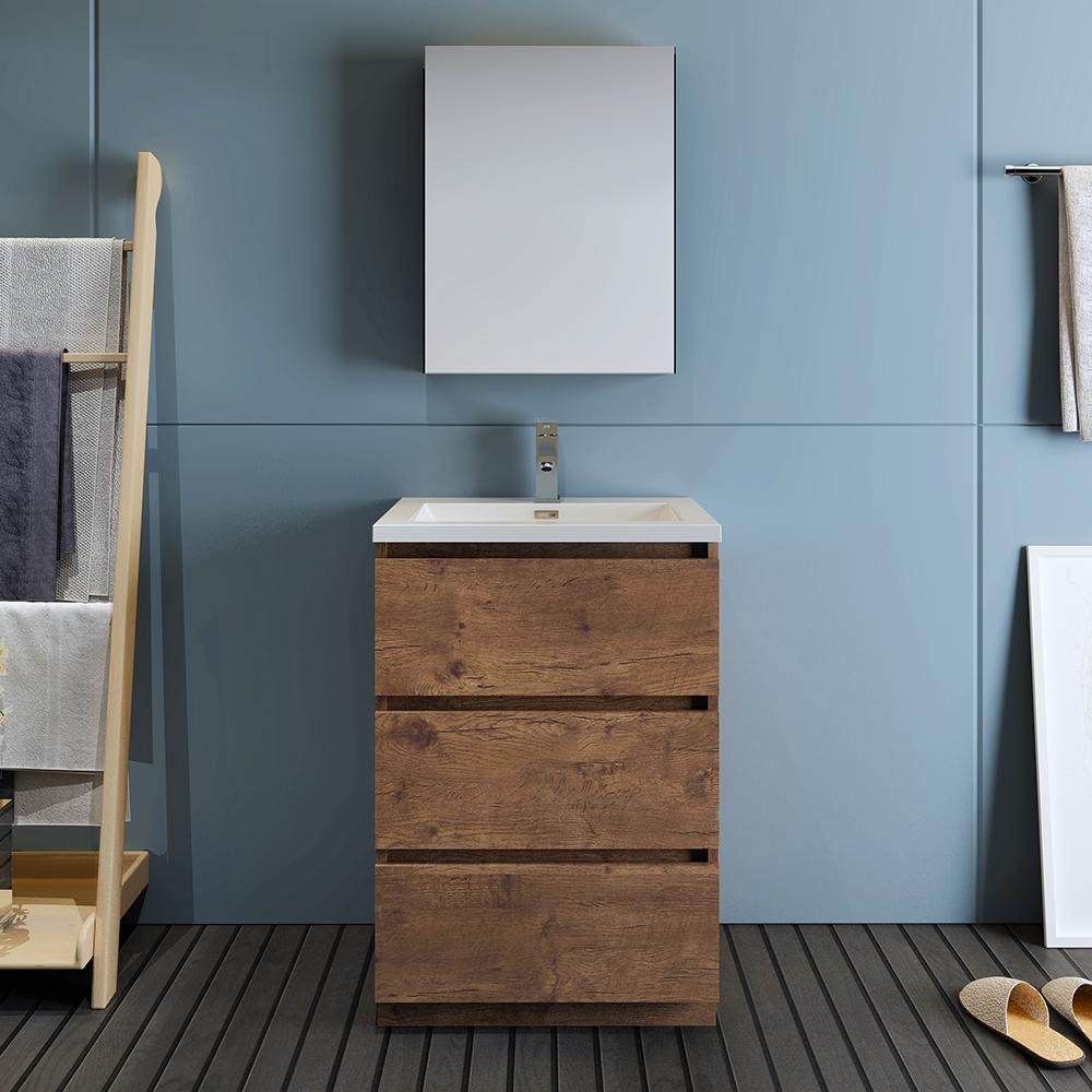 Fresca Lazzaro 24" Free Standing Modern Bathroom Vanity w/ Medicine Cabinet Vanity Fresca 