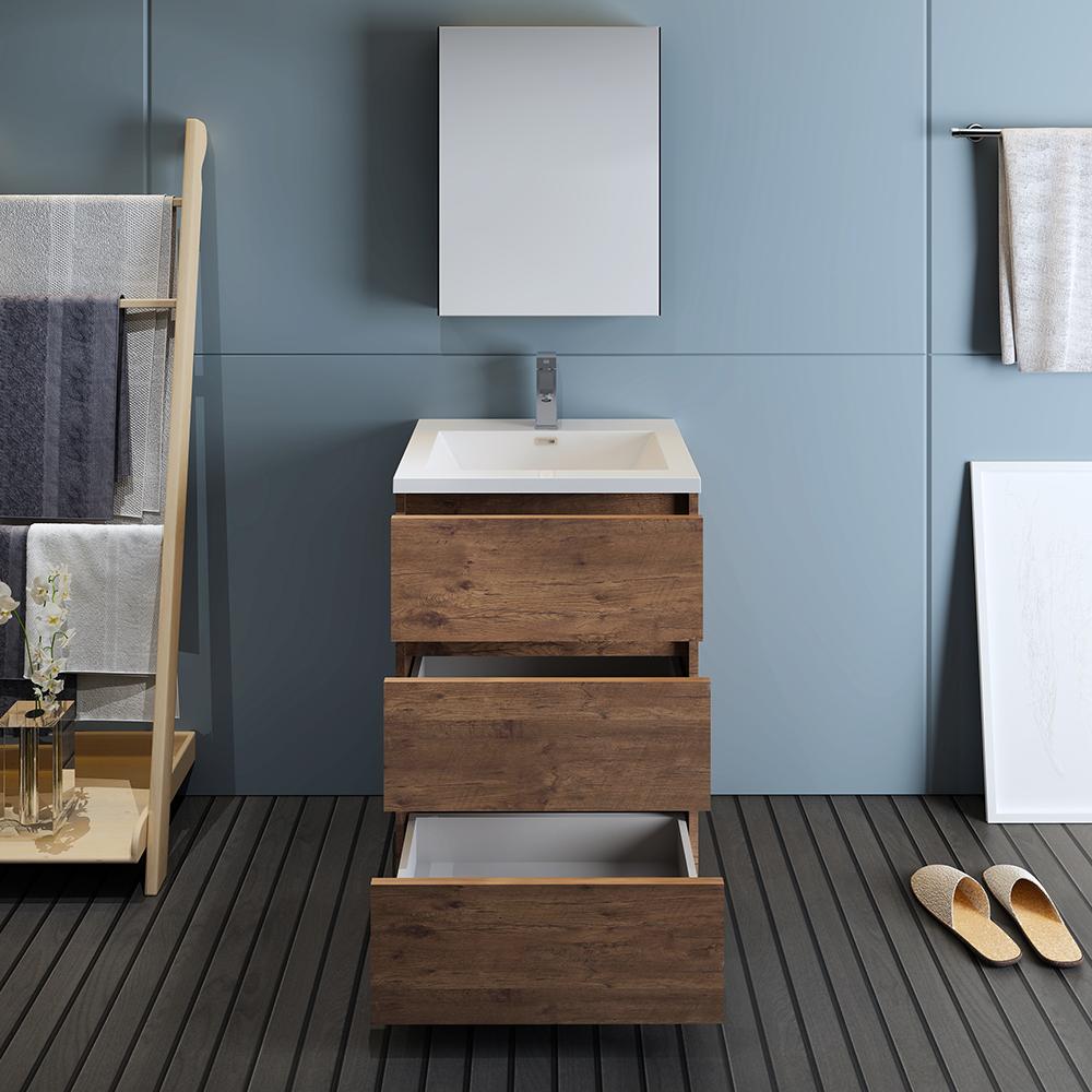 Fresca Lazzaro 24" Free Standing Modern Bathroom Vanity w/ Medicine Cabinet Vanity Fresca 