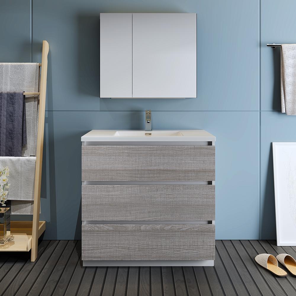 Fresca Lazzaro 36" Free Standing Modern Bathroom Vanity w/ Medicine Cabinet Vanity Fresca 