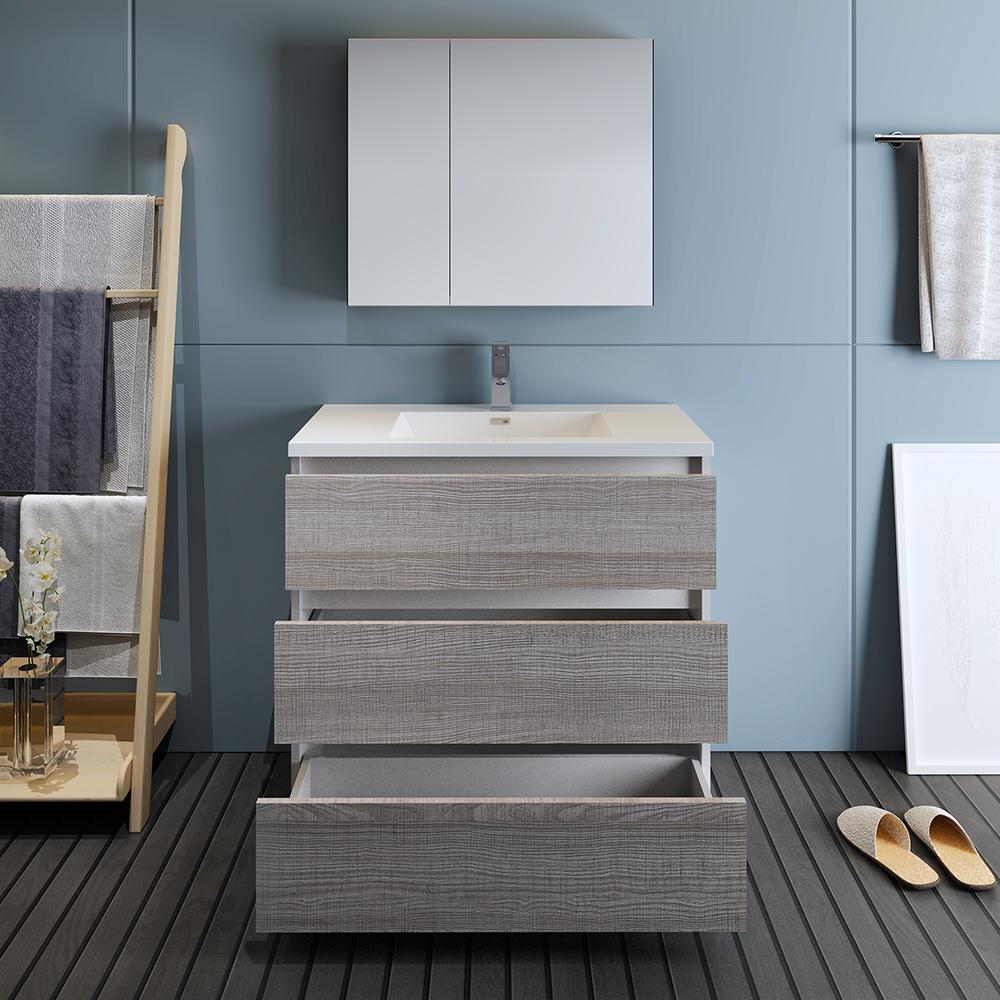 Fresca Lazzaro 36" Free Standing Modern Bathroom Vanity w/ Medicine Cabinet Vanity Fresca 