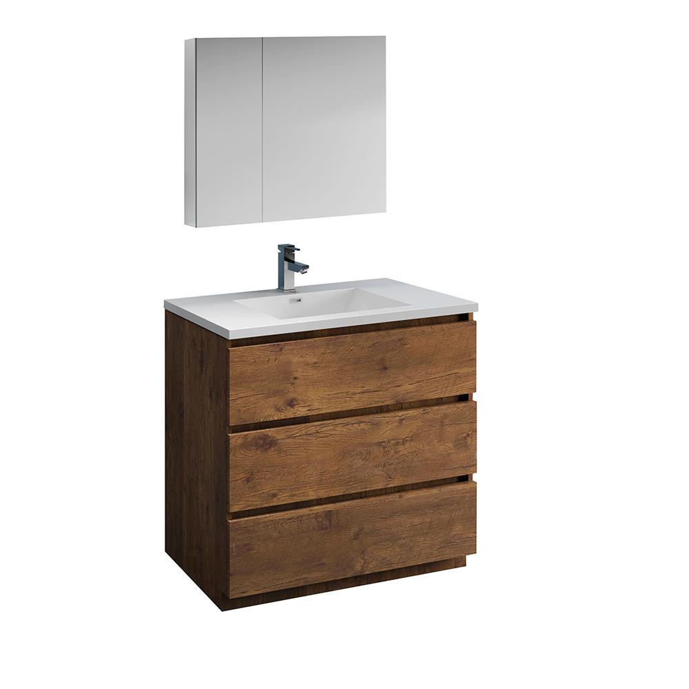Fresca Lazzaro 36" Free Standing Modern Bathroom Vanity w/ Medicine Cabinet Vanity Fresca 
