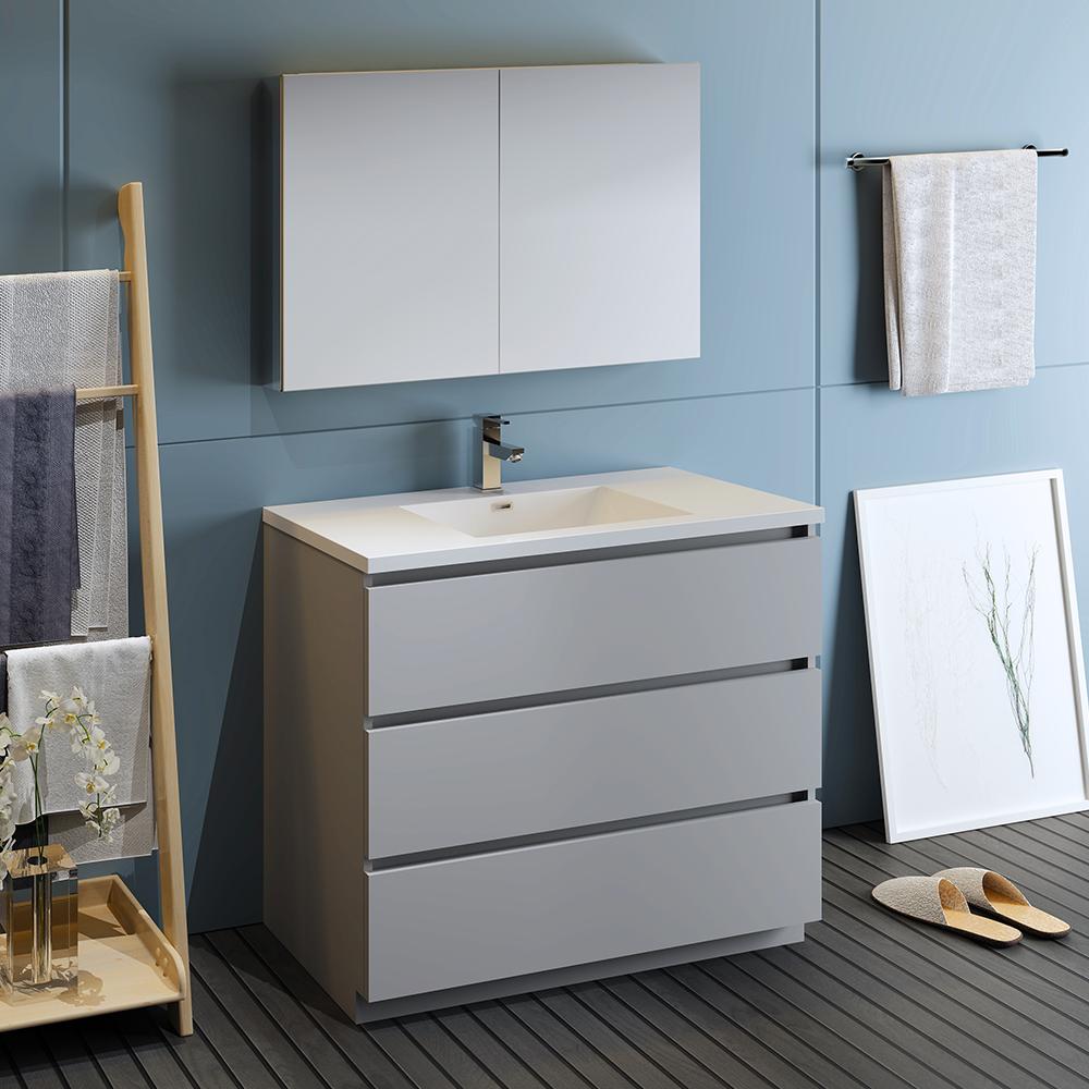 Fresca Lazzaro 42" Free Standing Modern Bathroom Vanity w/ Medicine Cabinet Vanity Fresca 