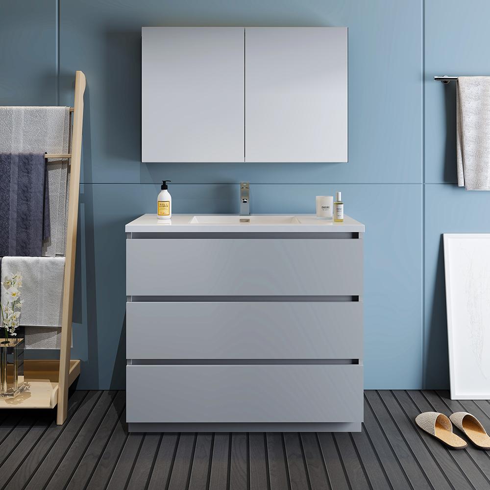 Fresca Lazzaro 42" Free Standing Modern Bathroom Vanity w/ Medicine Cabinet Vanity Fresca 