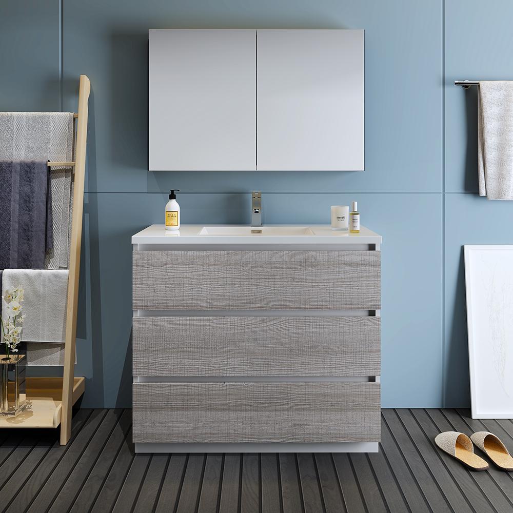 Fresca Lazzaro 42" Free Standing Modern Bathroom Vanity w/ Medicine Cabinet Vanity Fresca 