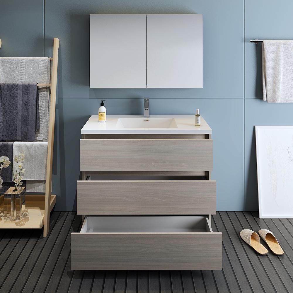 Fresca Lazzaro 42" Free Standing Modern Bathroom Vanity w/ Medicine Cabinet Vanity Fresca 