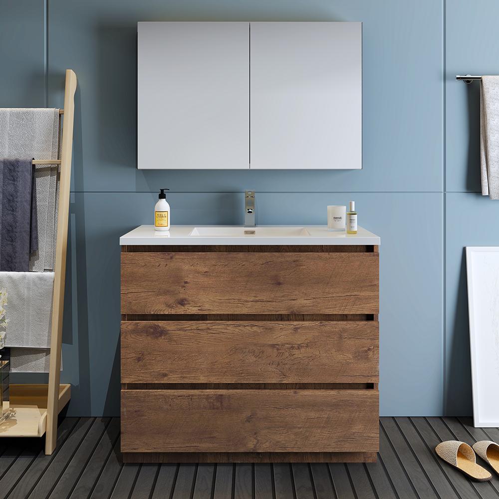 Fresca Lazzaro 42" Free Standing Modern Bathroom Vanity w/ Medicine Cabinet Vanity Fresca 