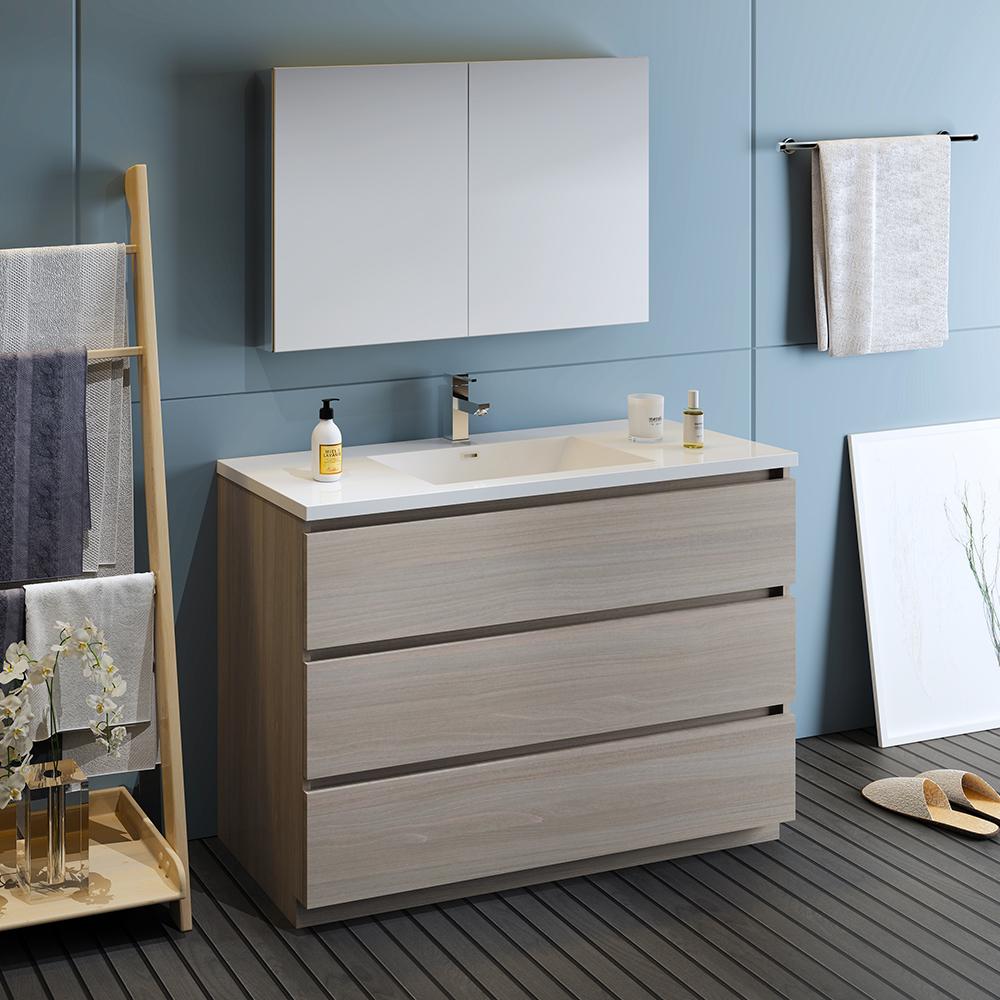 Fresca Lazzaro 48" Free Standing Modern Bathroom Vanity w/ Medicine Cabinet Vanity Fresca 