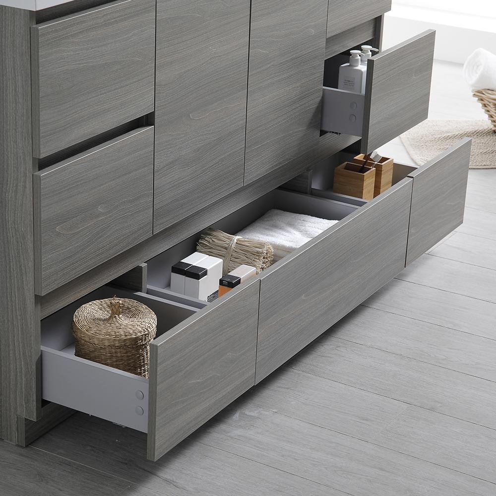 Fresca Lazzaro 60" Free Standing Single Sink Modern Bathroom Vanity w/ Medicine Cabinet Vanity Fresca 
