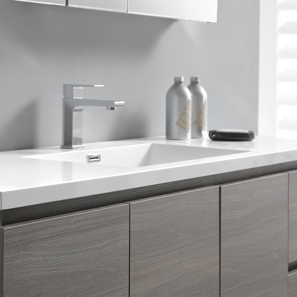Fresca Lazzaro 60" Free Standing Single Sink Modern Bathroom Vanity w/ Medicine Cabinet Vanity Fresca 