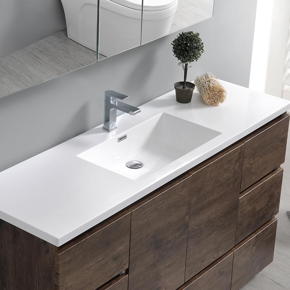 Fresca Lazzaro 60" Free Standing Single Sink Modern Bathroom Vanity w/ Medicine Cabinet Vanity Fresca 