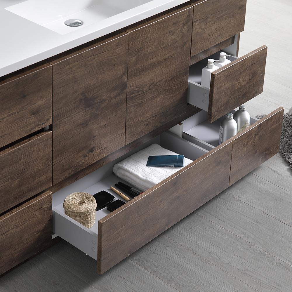Fresca Lazzaro 60" Free Standing Single Sink Modern Bathroom Vanity w/ Medicine Cabinet Vanity Fresca 