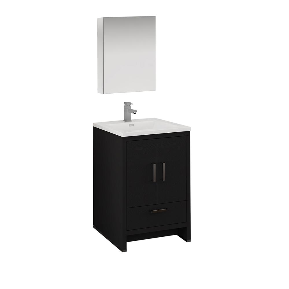 Fresca Imperia 24" Free Standing Modern Bathroom Vanity w/ Medicine Cabinet Vanity Fresca Dark Gray Oak 