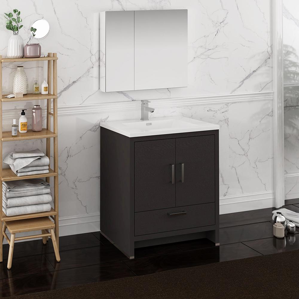 Fresca Imperia 30" Free Standing Modern Bathroom Vanity w/ Medicine Cabinet Vanity Fresca 