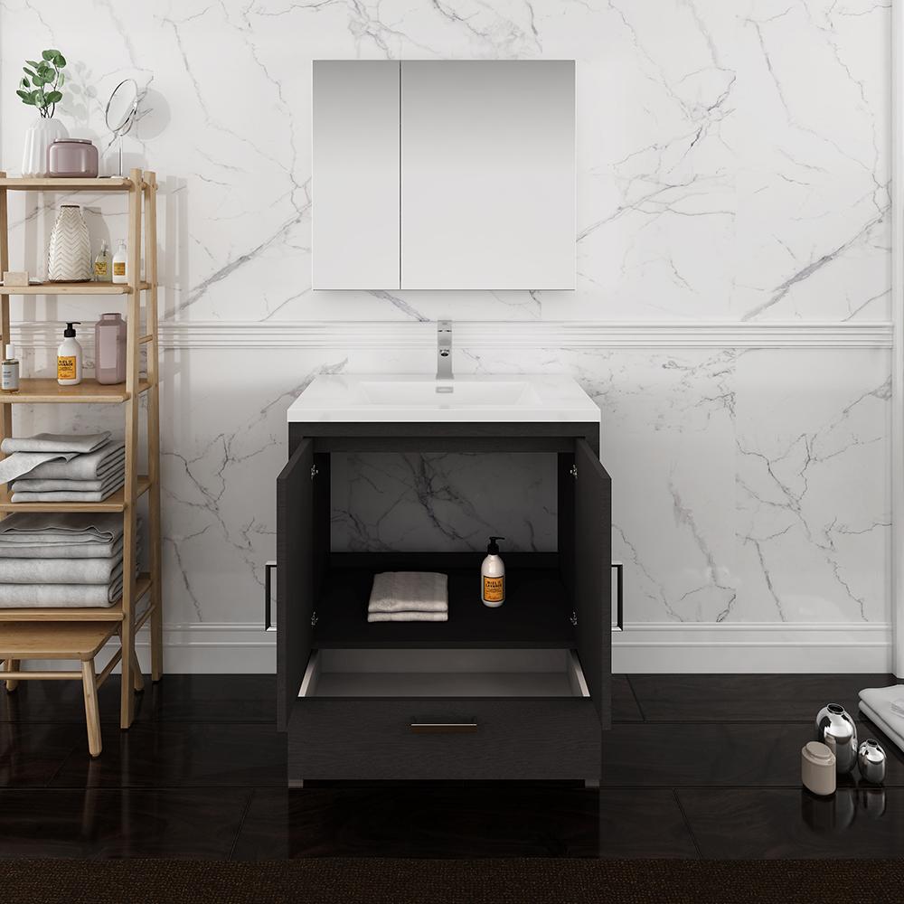 Fresca Imperia 30" Free Standing Modern Bathroom Vanity w/ Medicine Cabinet Vanity Fresca 