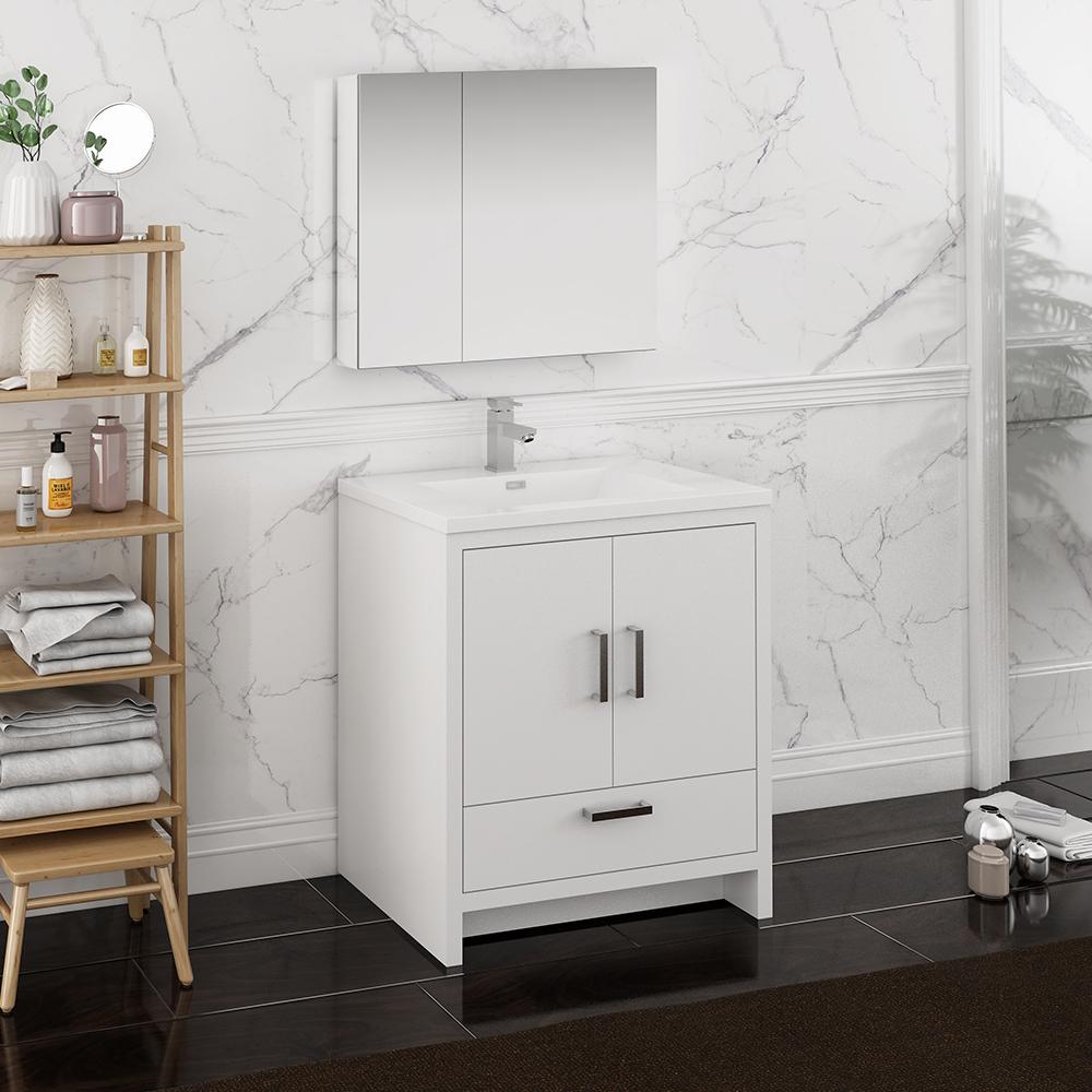 Fresca Imperia 30" Free Standing Modern Bathroom Vanity w/ Medicine Cabinet Vanity Fresca 