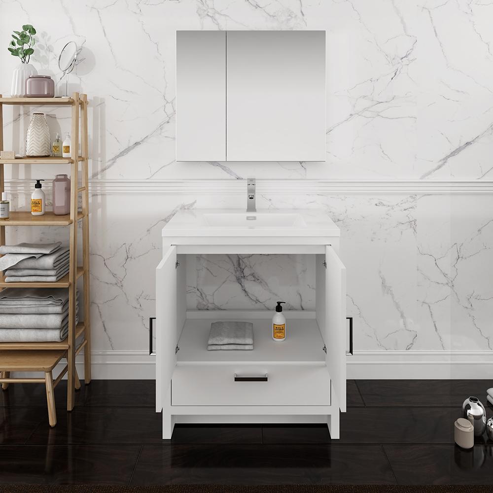 Fresca Imperia 30" Free Standing Modern Bathroom Vanity w/ Medicine Cabinet Vanity Fresca 