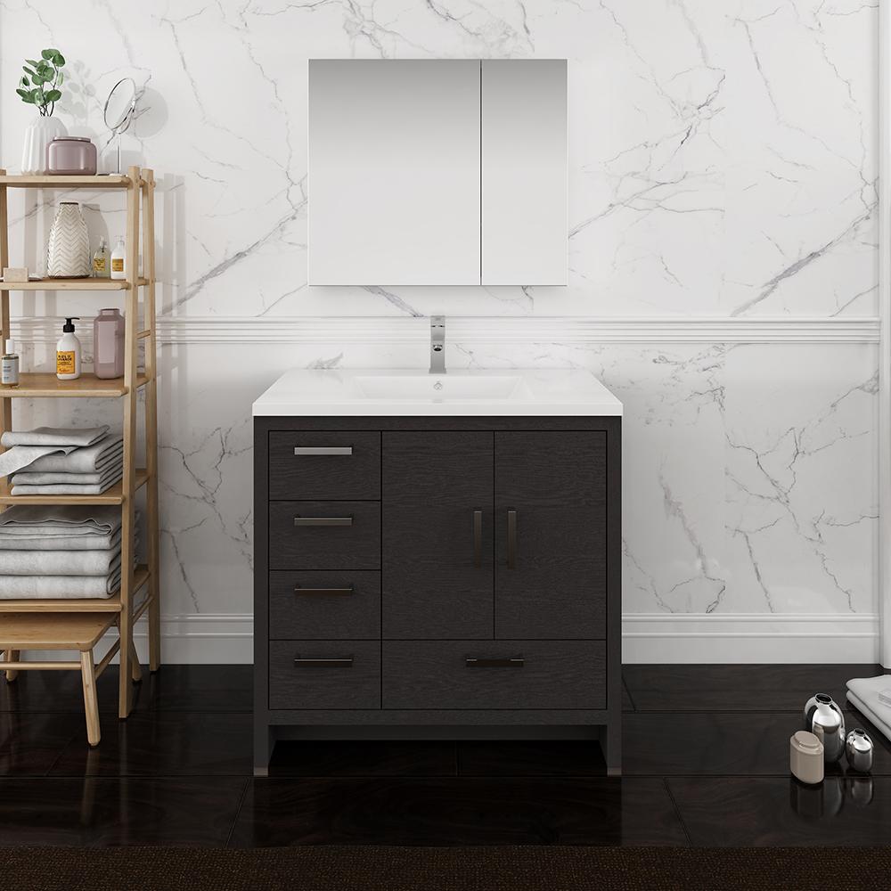 Fresca Imperia 36" Free Standing Modern Bathroom Vanity w/ Medicine Cabinet- Left Version Vanity Fresca 