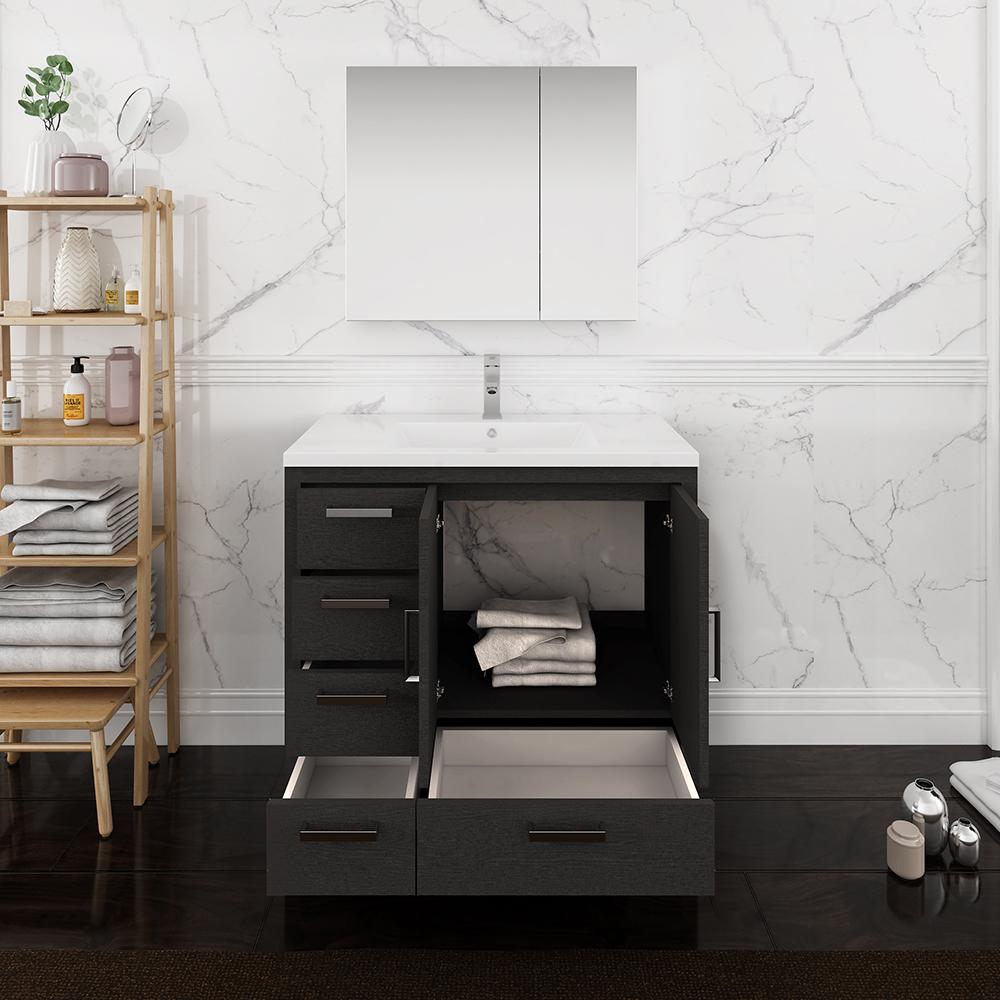 Fresca Imperia 36" Free Standing Modern Bathroom Vanity w/ Medicine Cabinet- Left Version Vanity Fresca 