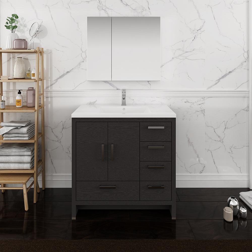 Fresca Imperia 36" Free Standing Modern Bathroom Vanity w/ Medicine Cabinet- Left Version Vanity Fresca 