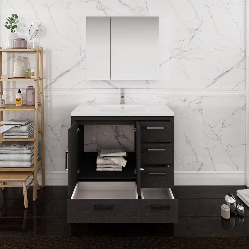 Fresca Imperia 36" Free Standing Modern Bathroom Vanity w/ Medicine Cabinet- Left Version Vanity Fresca 