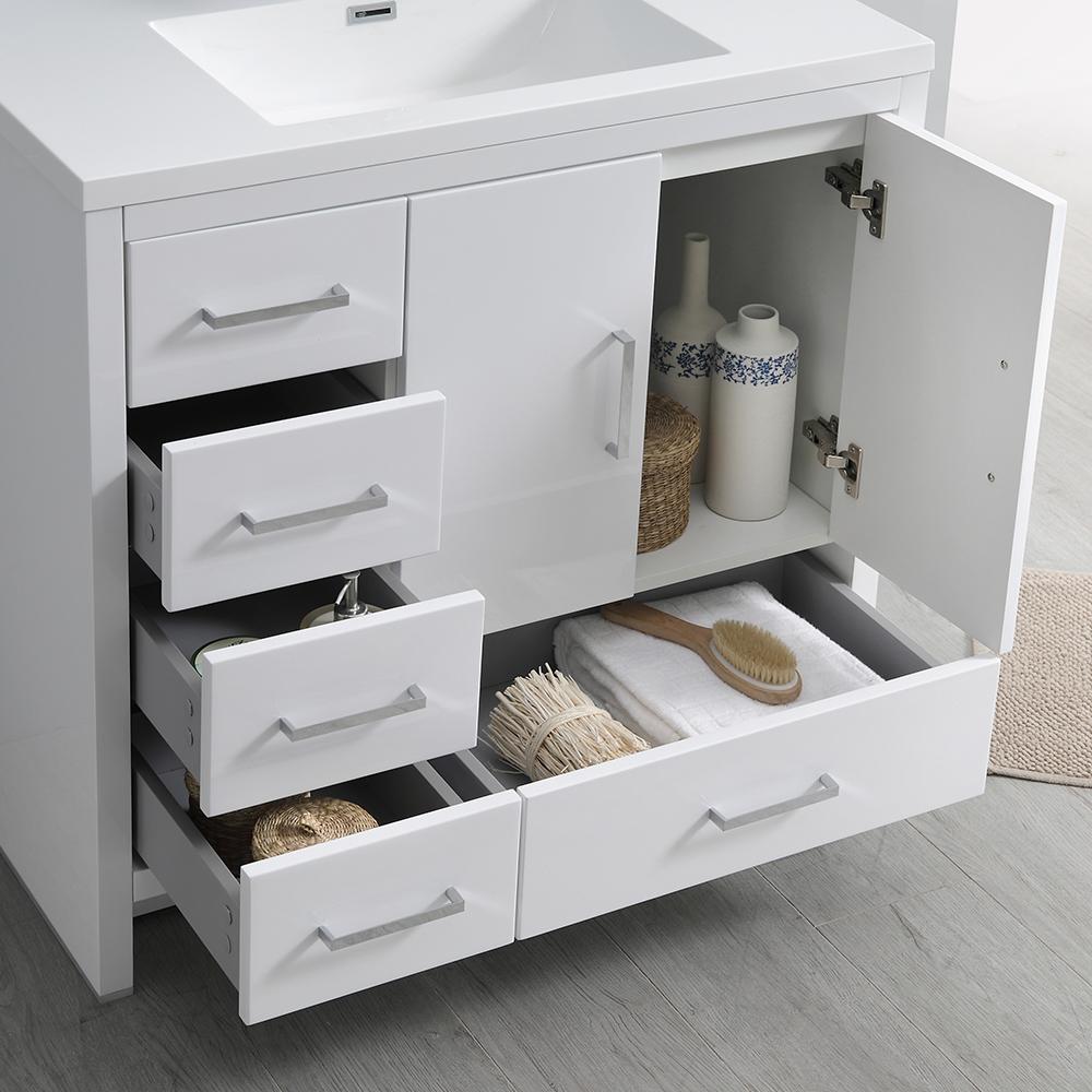 Fresca Imperia 36" Free Standing Modern Bathroom Vanity w/ Medicine Cabinet- Left Version Vanity Fresca 