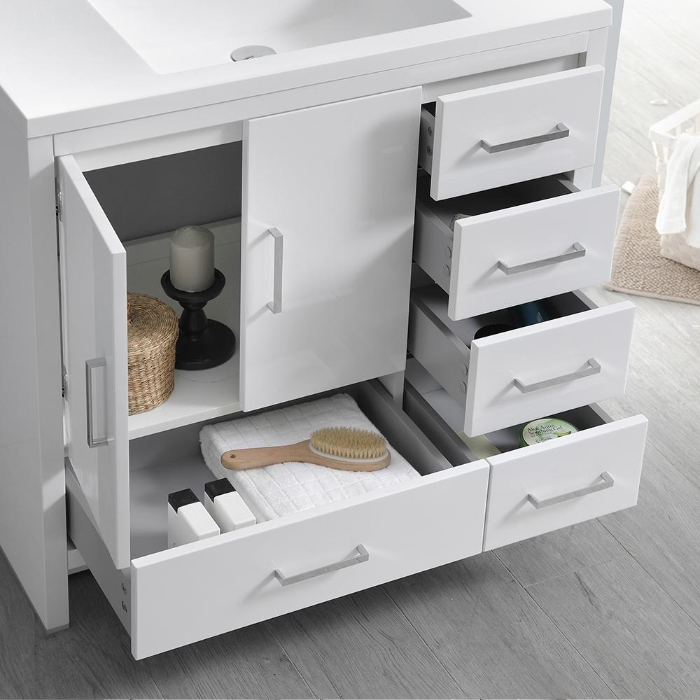 Fresca Imperia 36" Free Standing Modern Bathroom Vanity w/ Medicine Cabinet- Left Version Vanity Fresca 