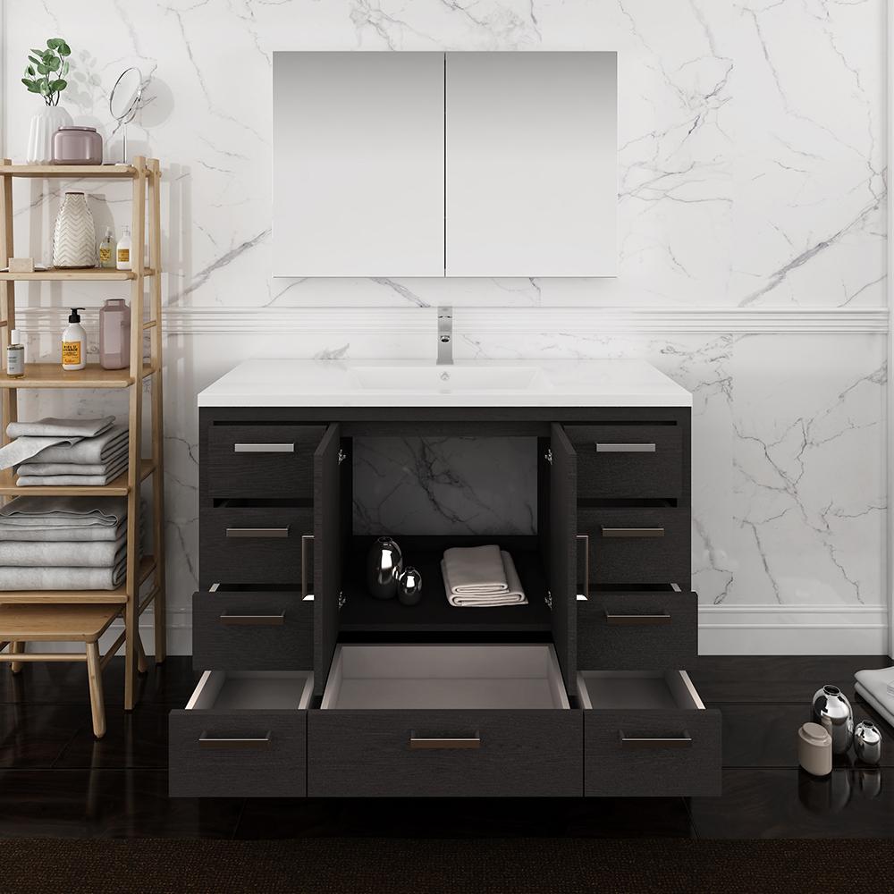 Fresca Imperia 48" Free Standing Modern Bathroom Vanity w/ Medicine Cabinet Vanity Fresca 