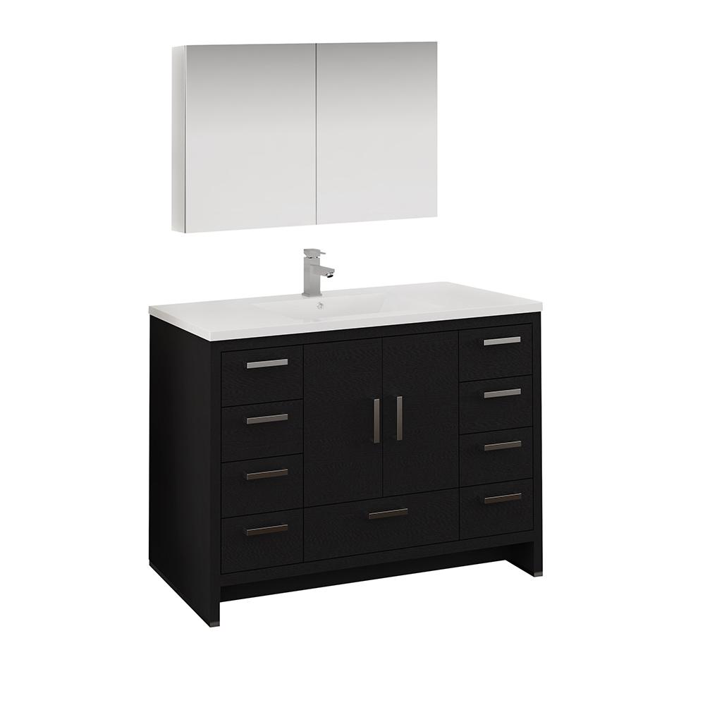 Fresca Imperia 48" Free Standing Modern Bathroom Vanity w/ Medicine Cabinet Vanity Fresca Dark Gray Oak 