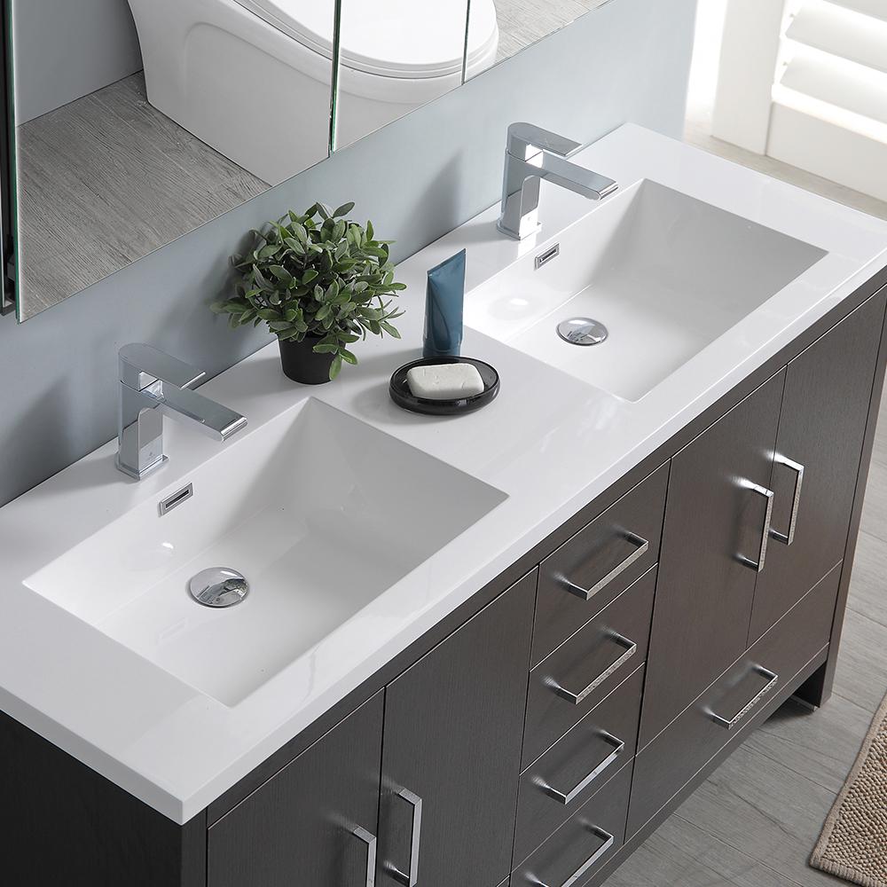 Fresca Imperia 60"Free Standing Double Sink Modern Bathroom Vanity w/ Medicine Cabinet Vanity Fresca 
