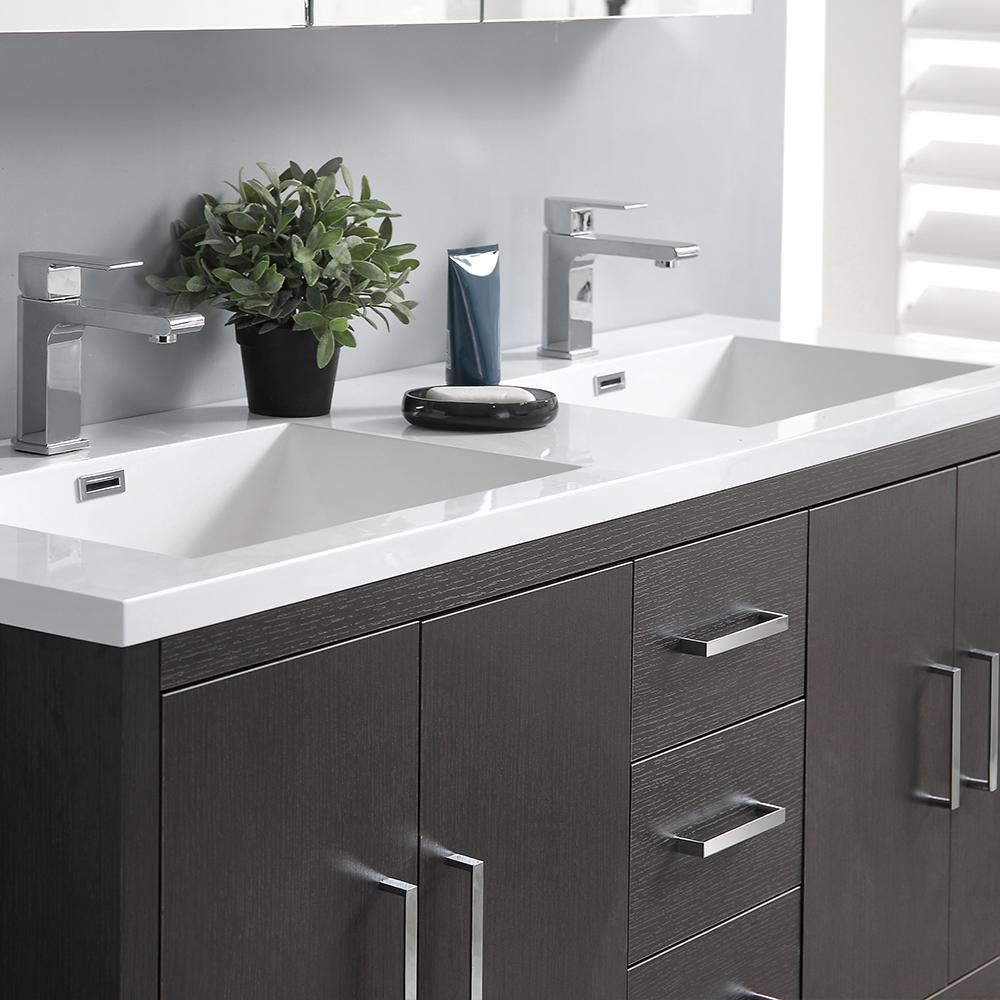 Fresca Imperia 60"Free Standing Double Sink Modern Bathroom Vanity w/ Medicine Cabinet Vanity Fresca 