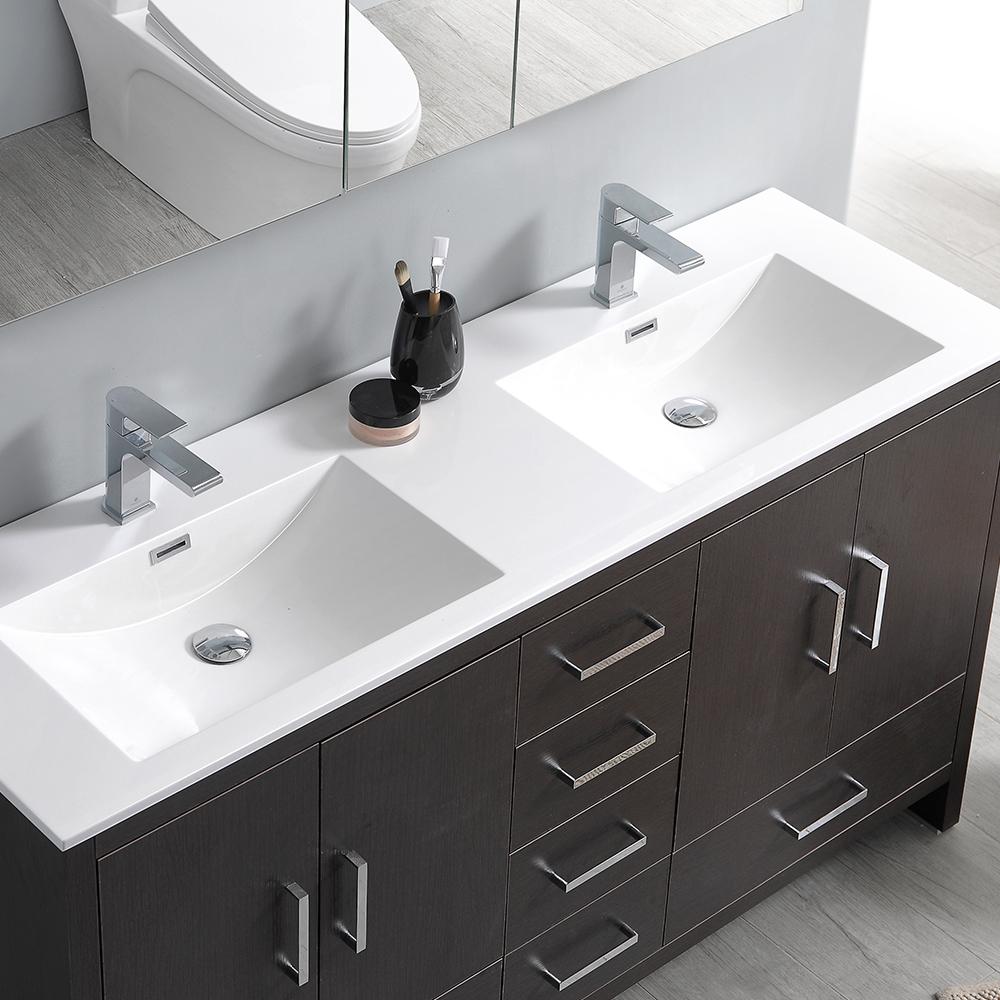 Fresca Imperia 60"Free Standing Double Sink Modern Bathroom Vanity w/ Medicine Cabinet Vanity Fresca 