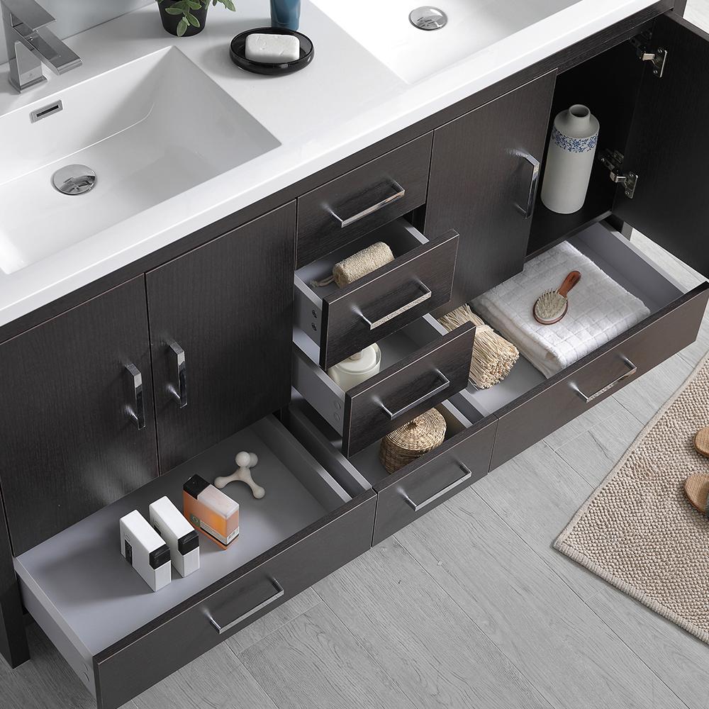 Fresca Imperia 60"Free Standing Double Sink Modern Bathroom Vanity w/ Medicine Cabinet Vanity Fresca 